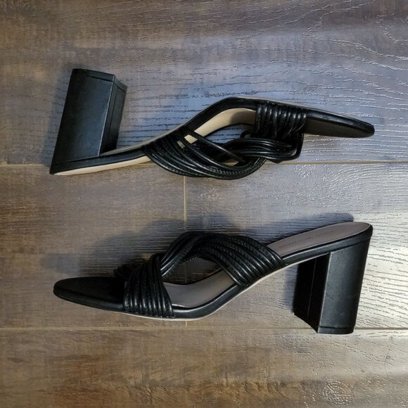 New Stuart Weitzman Twist Block 75 Sandals Womens 9.5 Black Luxury Designer Chic - Picture 6 of 10